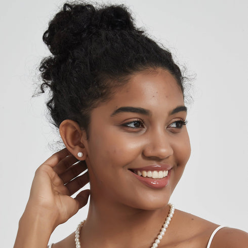 3-6mm Mini Akoya Pearl Button Stud Earrings - House Of Pearls